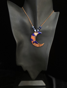 Moon Faces lapis lazuli & Enamel Necklace