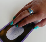 Aquarius Enamel Silver Ring