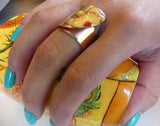 Fighting Flowers copper & Enamel Ring