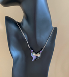 Eternal bond Amethyst & Silver Enamel Necklace