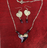 Eternal bond Amethyst & Silver Enamel Necklace