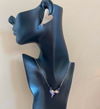 Eternal bond Amethyst & Silver Enamel Necklace