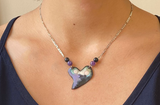 Eternal bond Amethyst & Silver Enamel Necklace