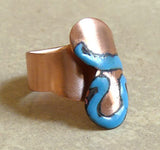 Libra Copper and Enamel Ring